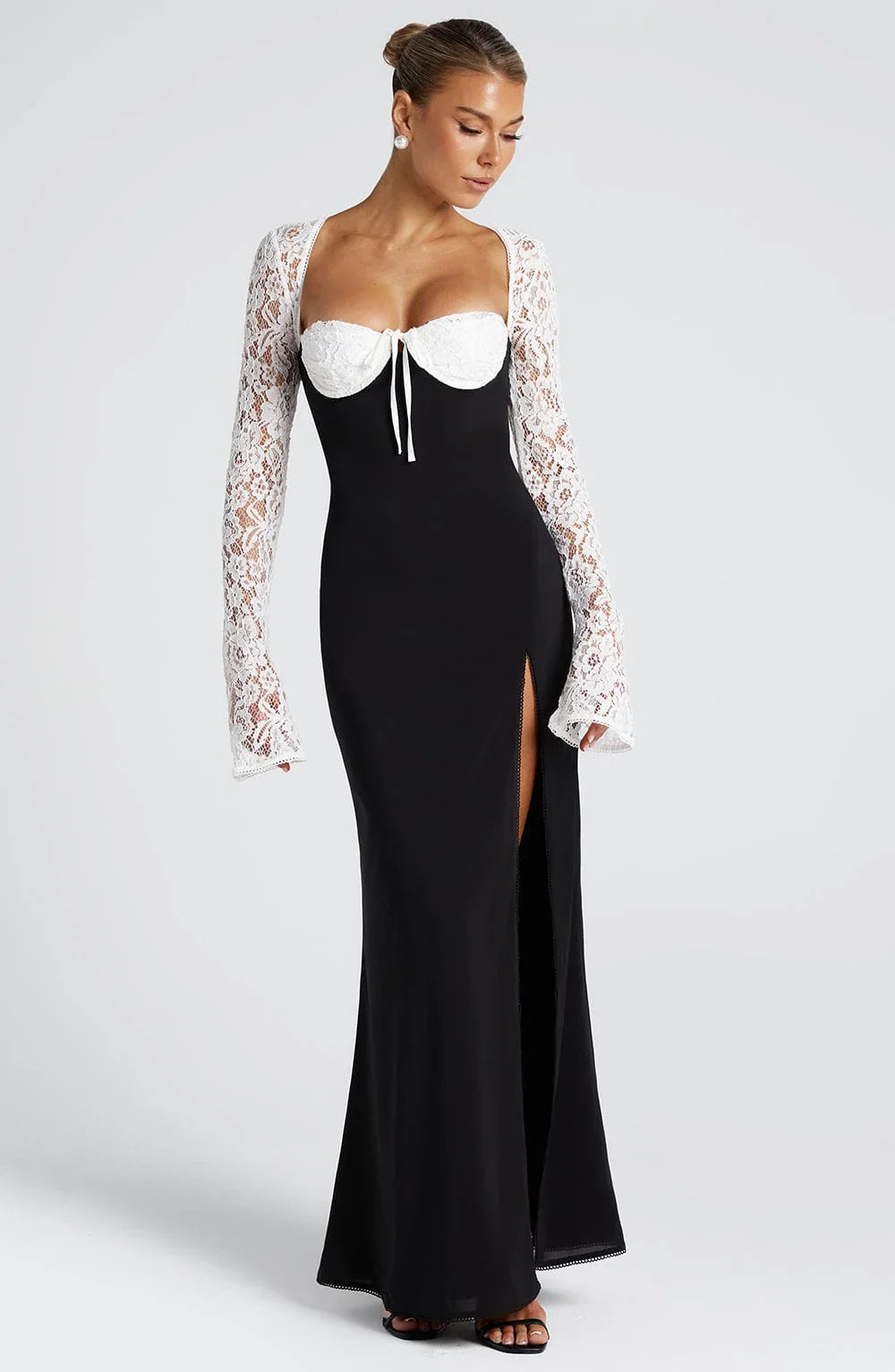 Aria Maxi Dress - Black/White