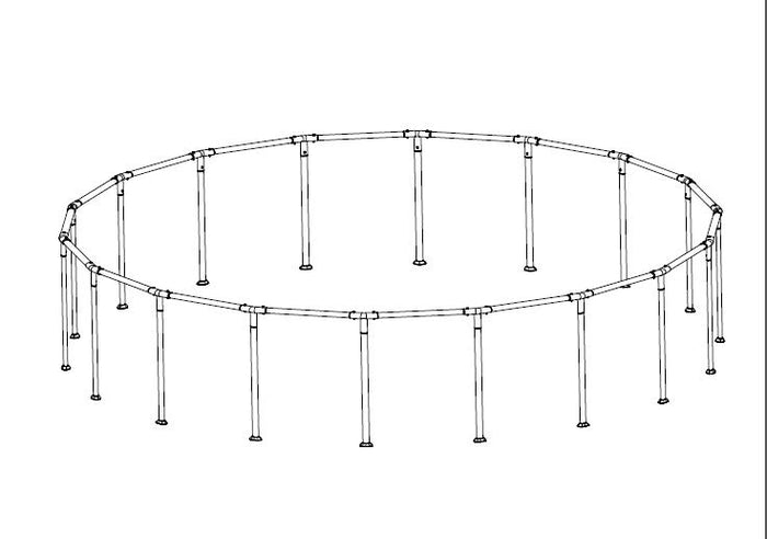 18' x 48" Above Ground Round Pool Frame Set Replacement, Brown (Footings and T-Connectors)