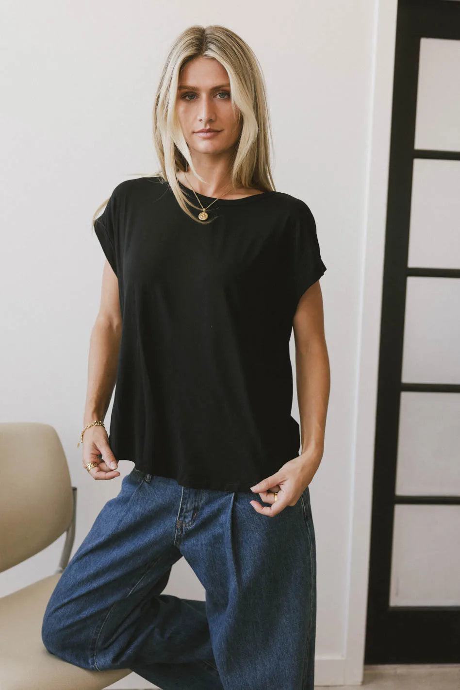 Callie Basic Tee in Black - FINAL SALE