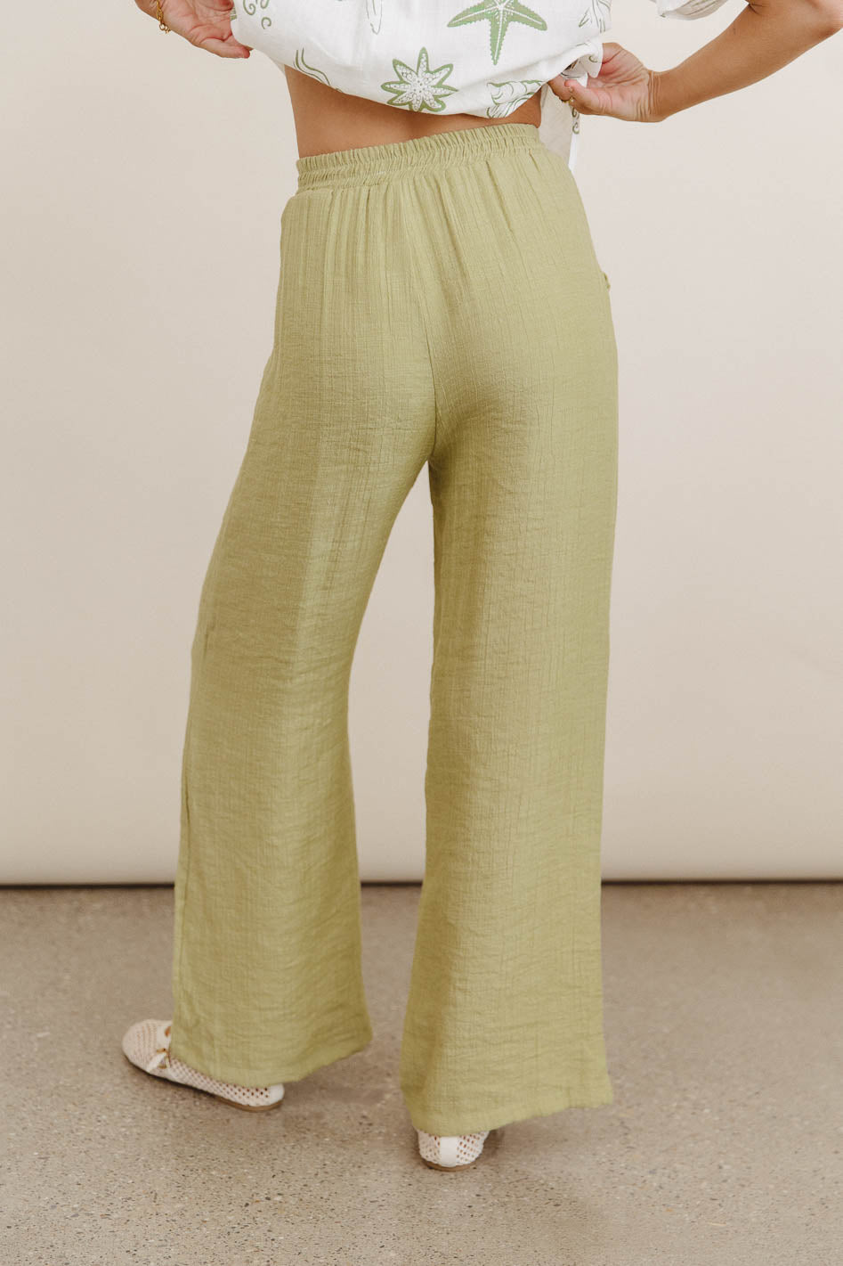 Debbie Wide Leg Pants in Green - FINAL SALE