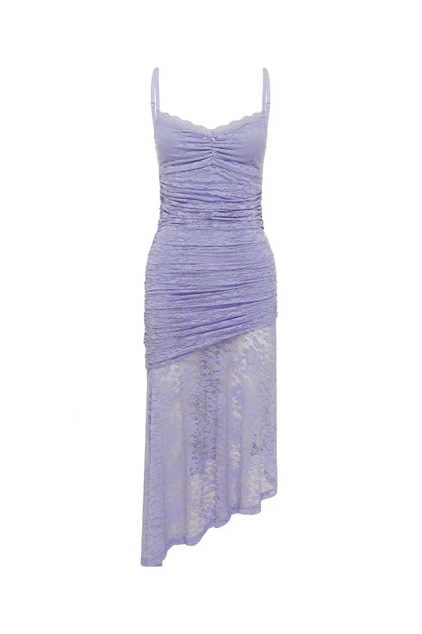 DIA ASYMMETRICAL HEM MIDI DRESS - BLUEBELL