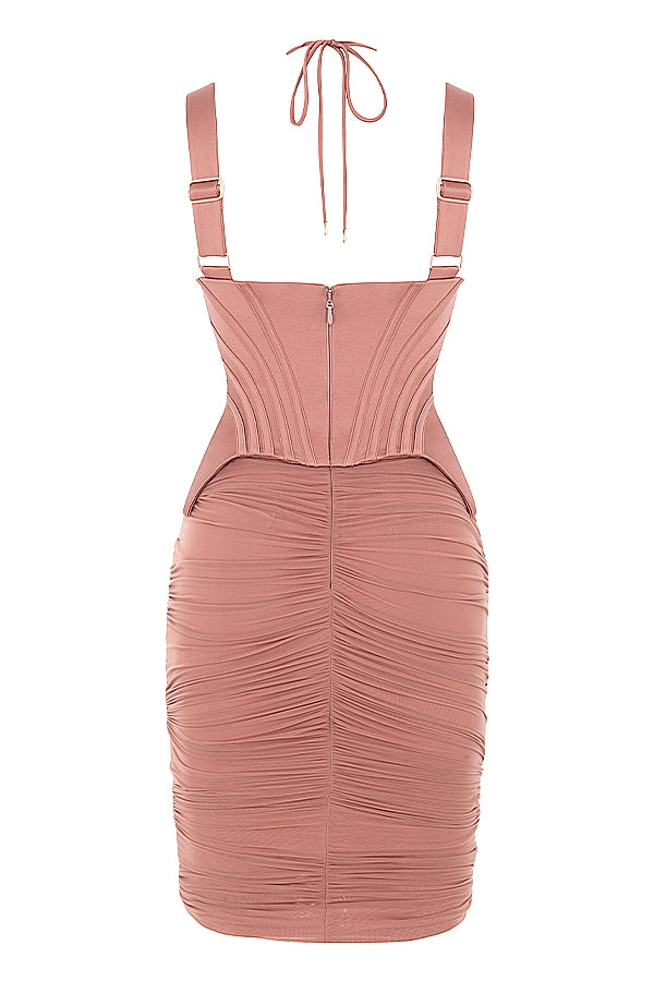 antique rose corset midi dress