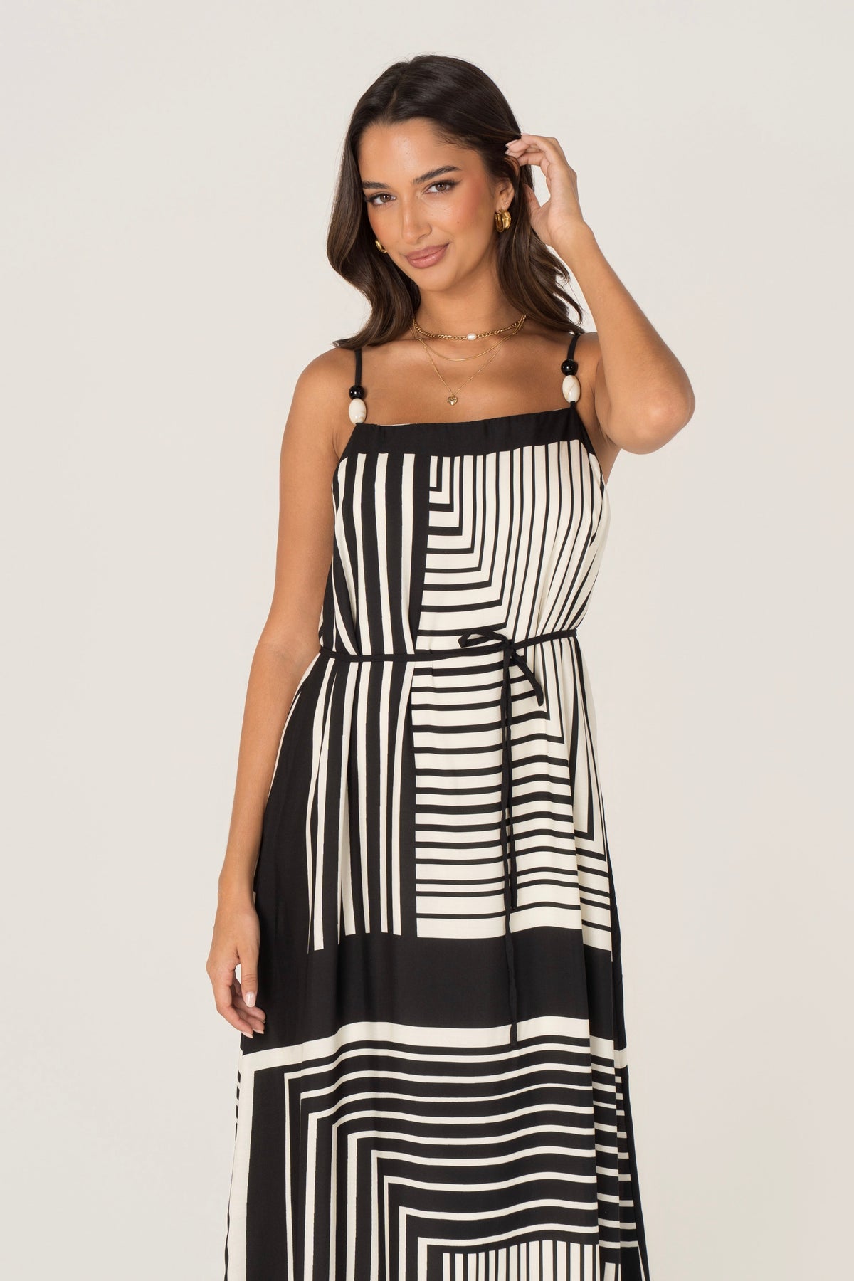 Layana Black & White Geometric Maxi