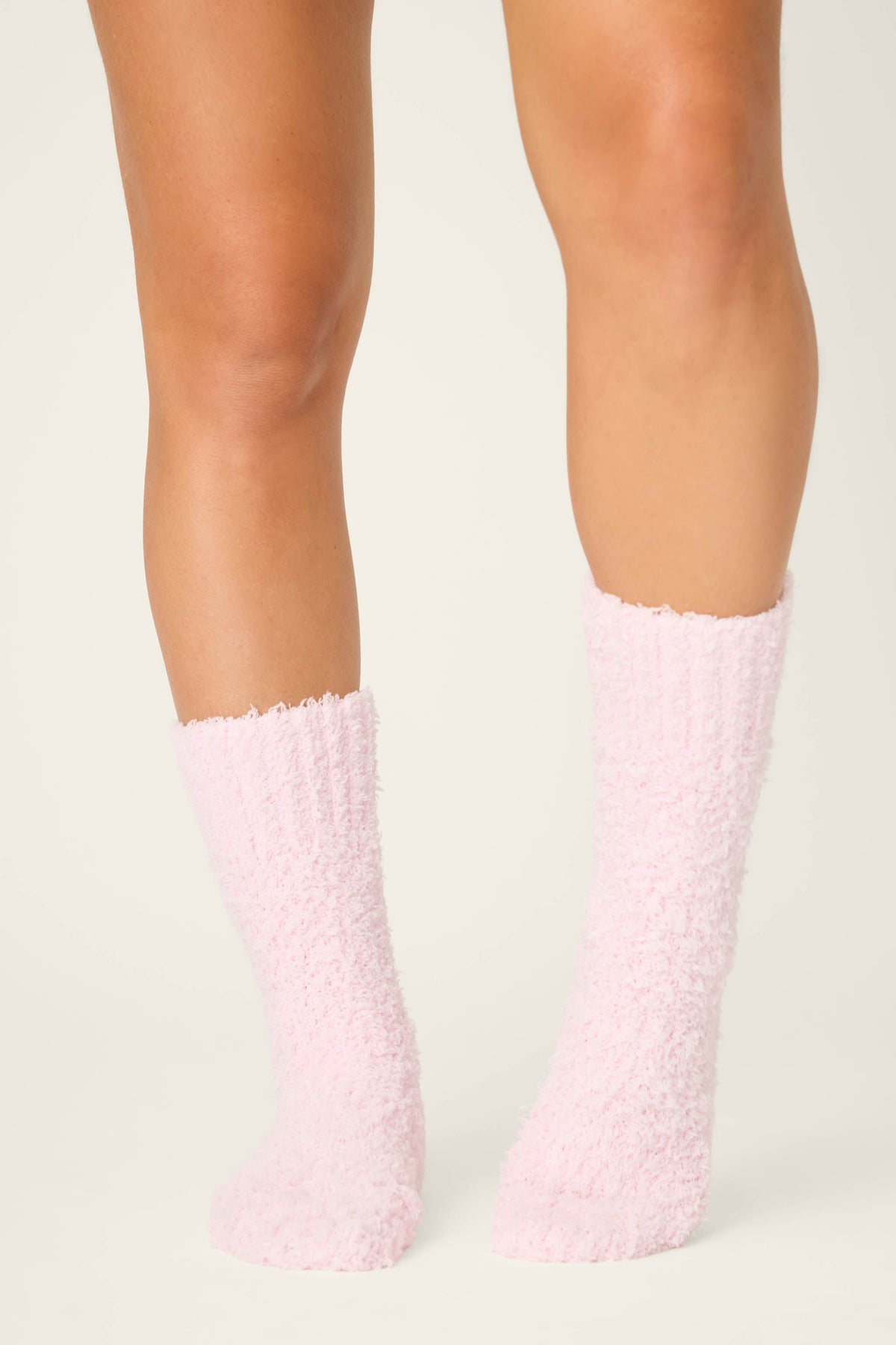 Bundle Up Boucle Pink Crew Socks