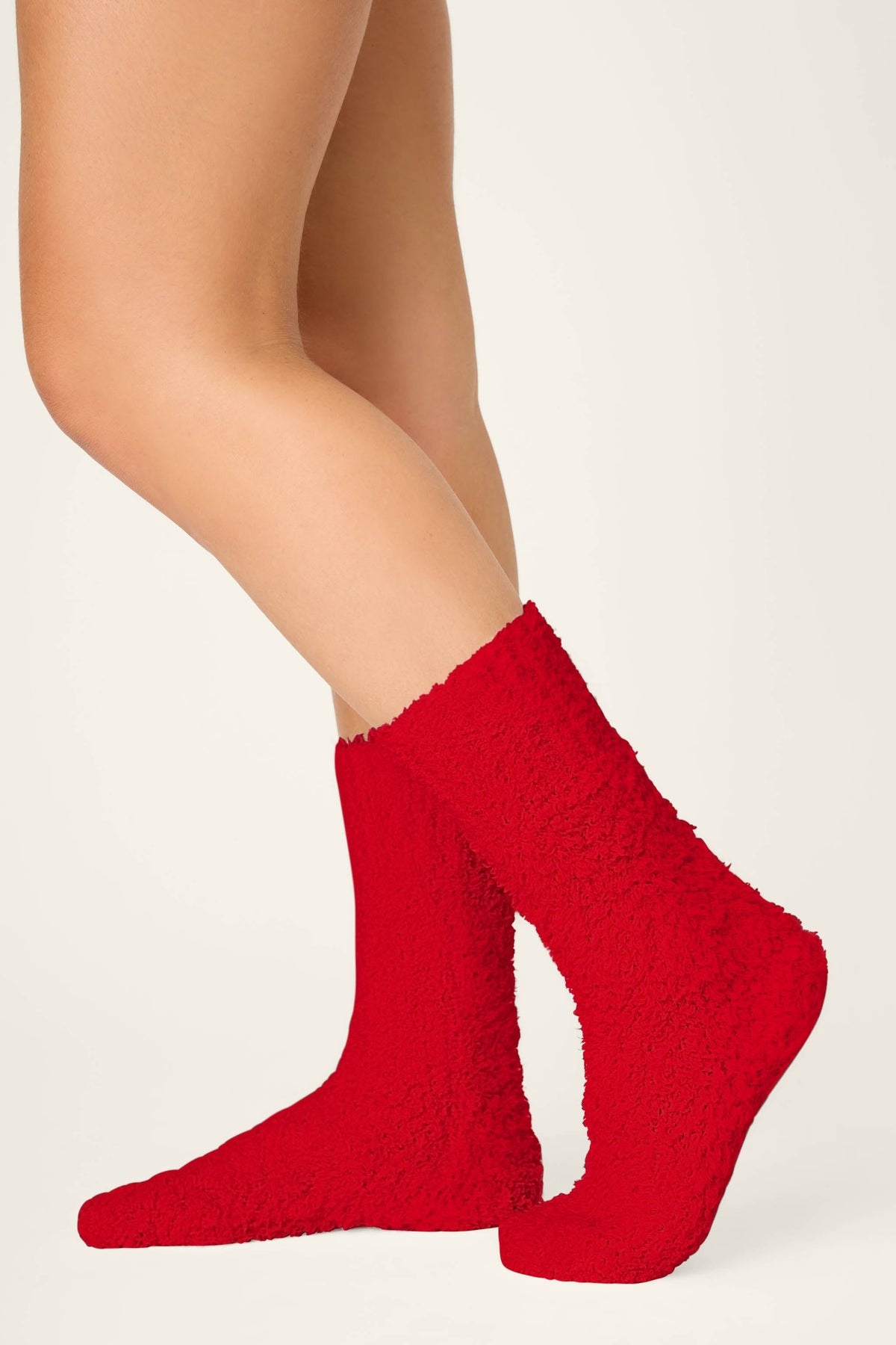 Bundle Up Boucle Red Crew Socks