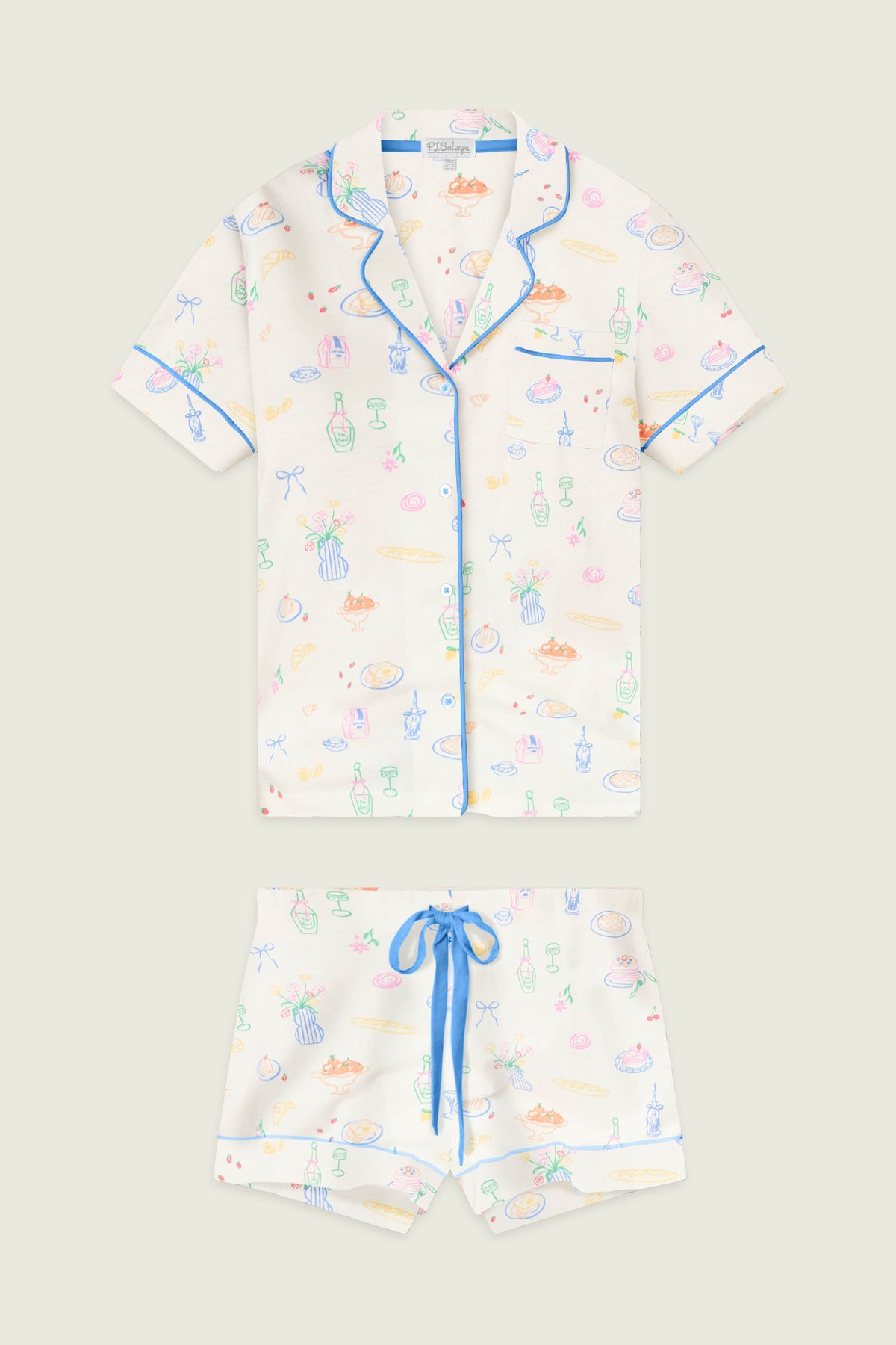 Whimsy Parisian Picnic Short PJ Set