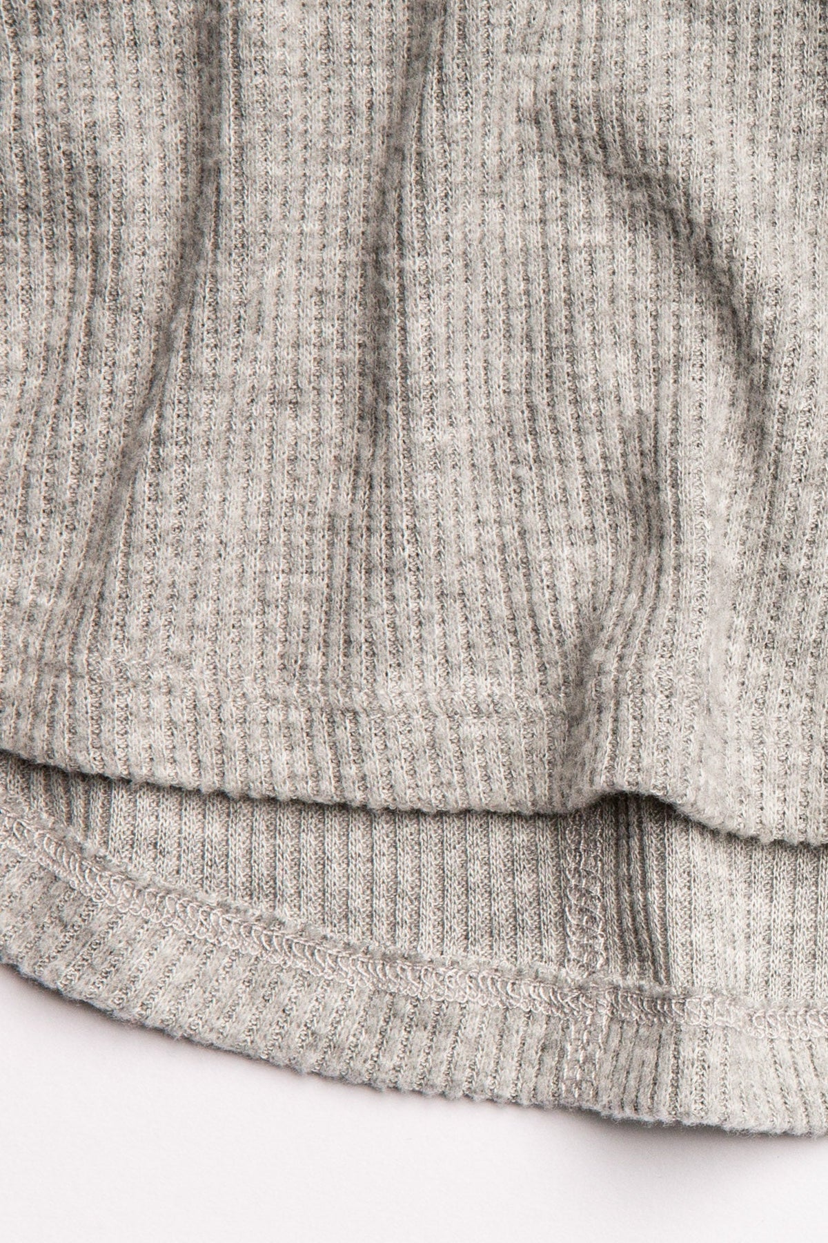 Textured Essentials Heather Grey Long Sleeve Henley Top