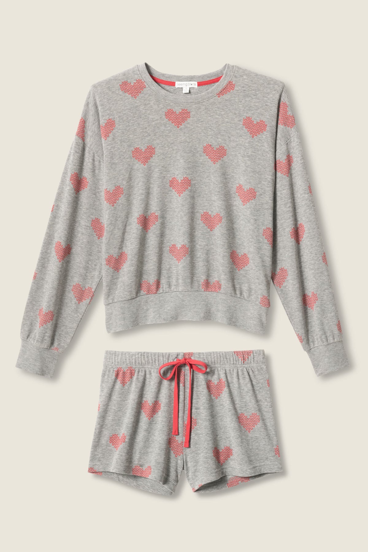 Heart Print Fleece PJ Set
