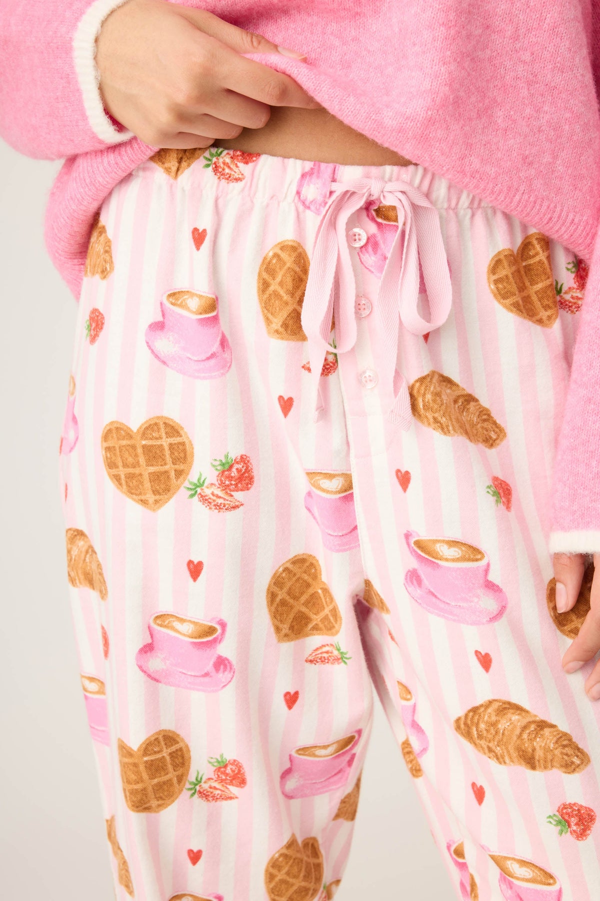 Brunch Club Breakfast Print Flannel Pant