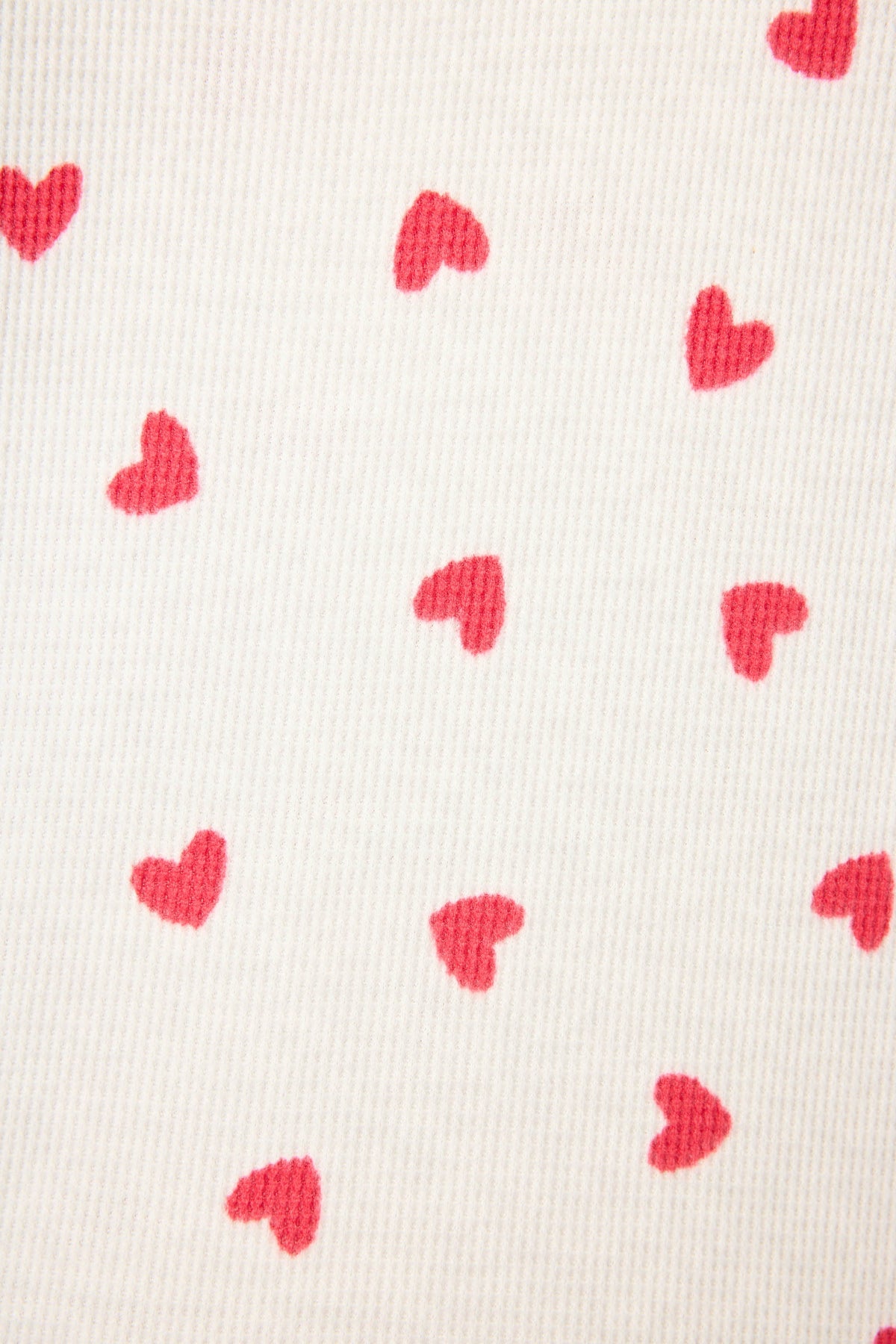 4-Piece Heart Print Waffle Lounge Set