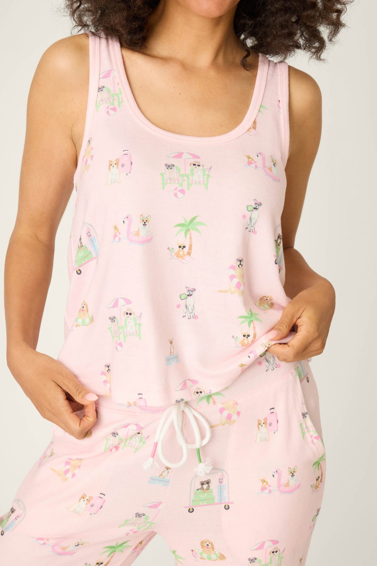 Pupcation Palms Sunnies & Sunshine Tank Top