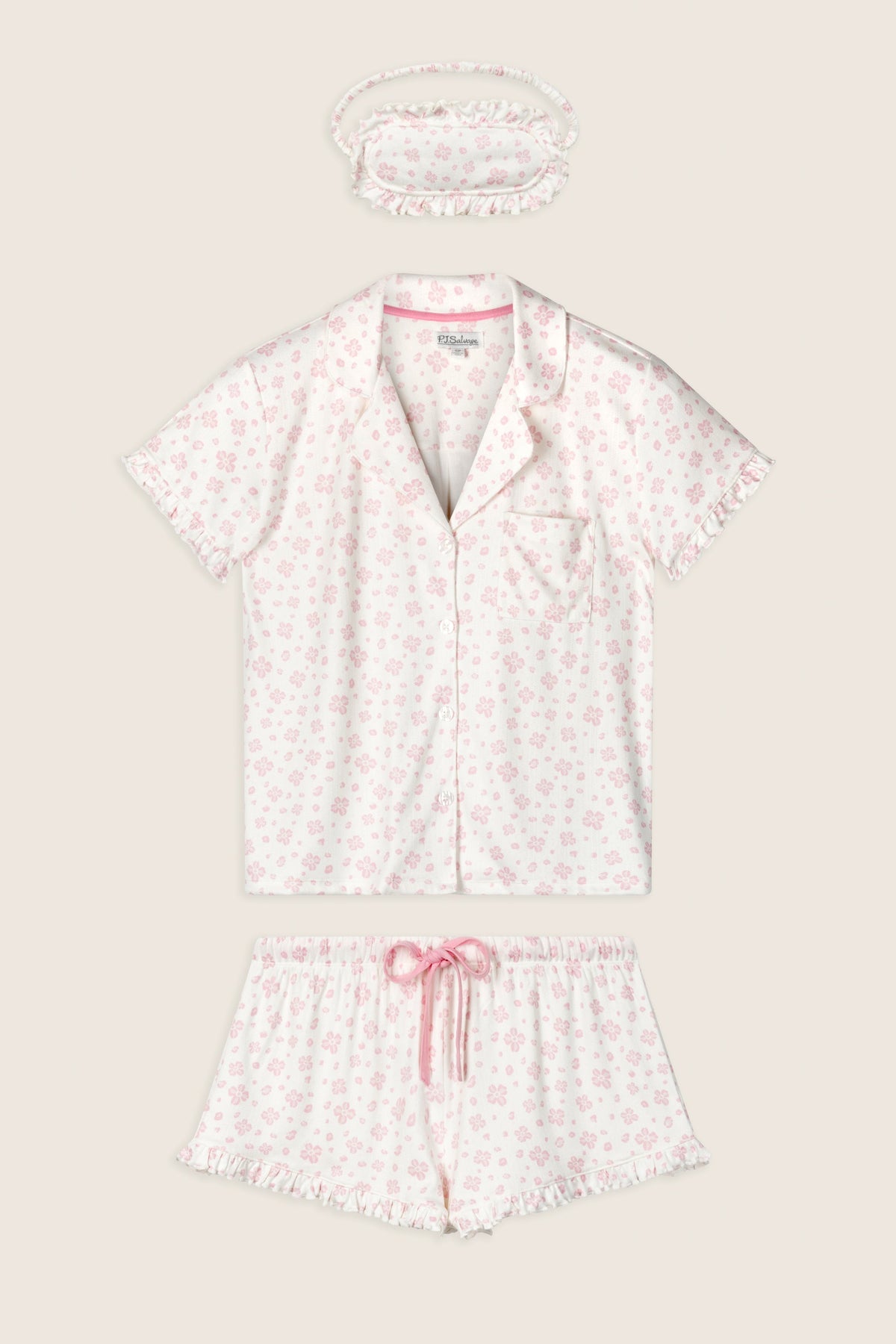 Pretty Petals Sweet Pink Floral Print 3-Piece PJ Set