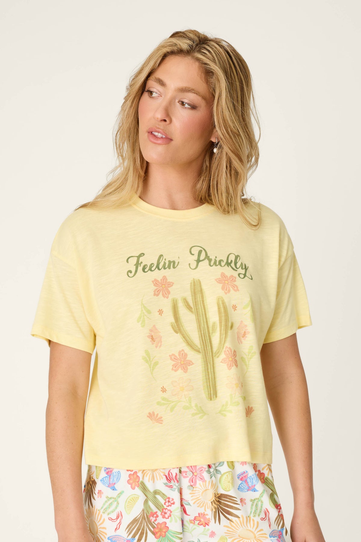 Softee "Feelin' Prickly" Graphic Print T-Shirt