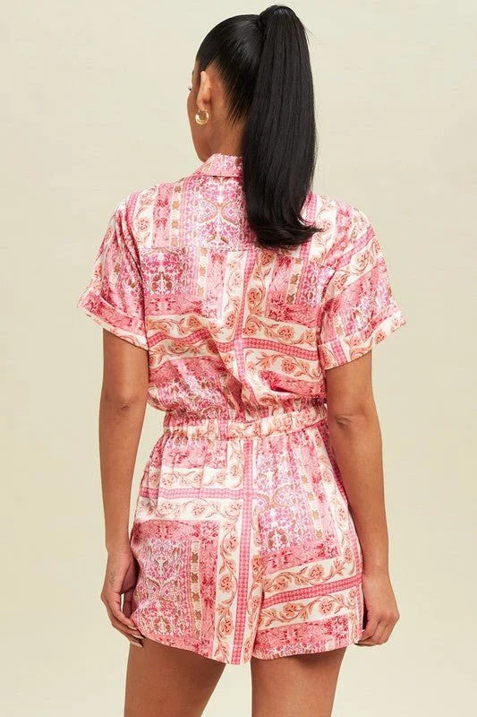 Adele Paisley Romper – Pink Multi