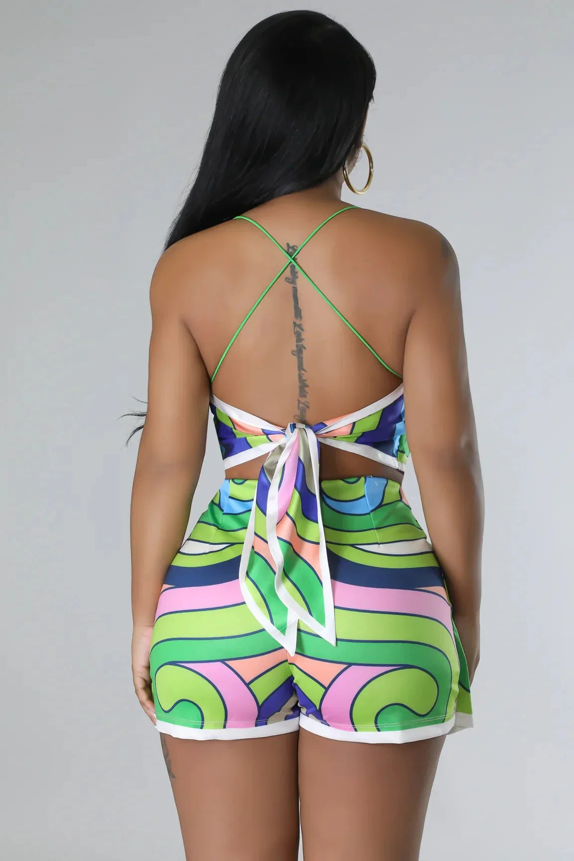 Arcoíris Crop Top and Skort Set