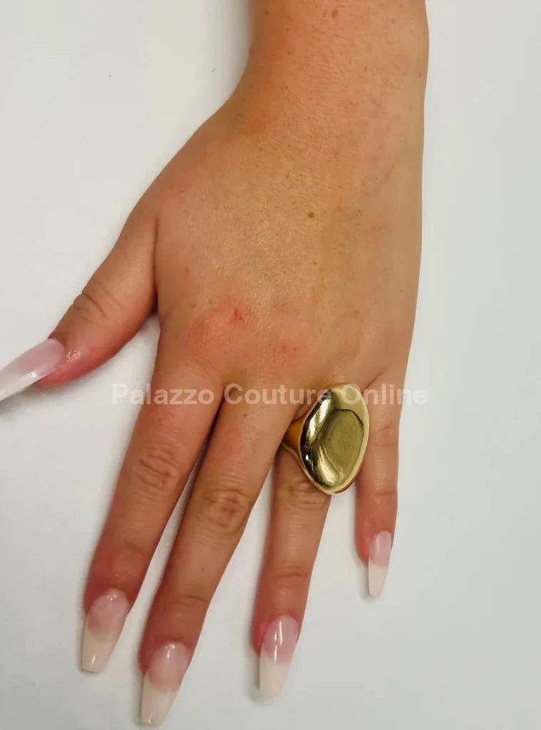 Aurora Radiance – Gold Statement Ring