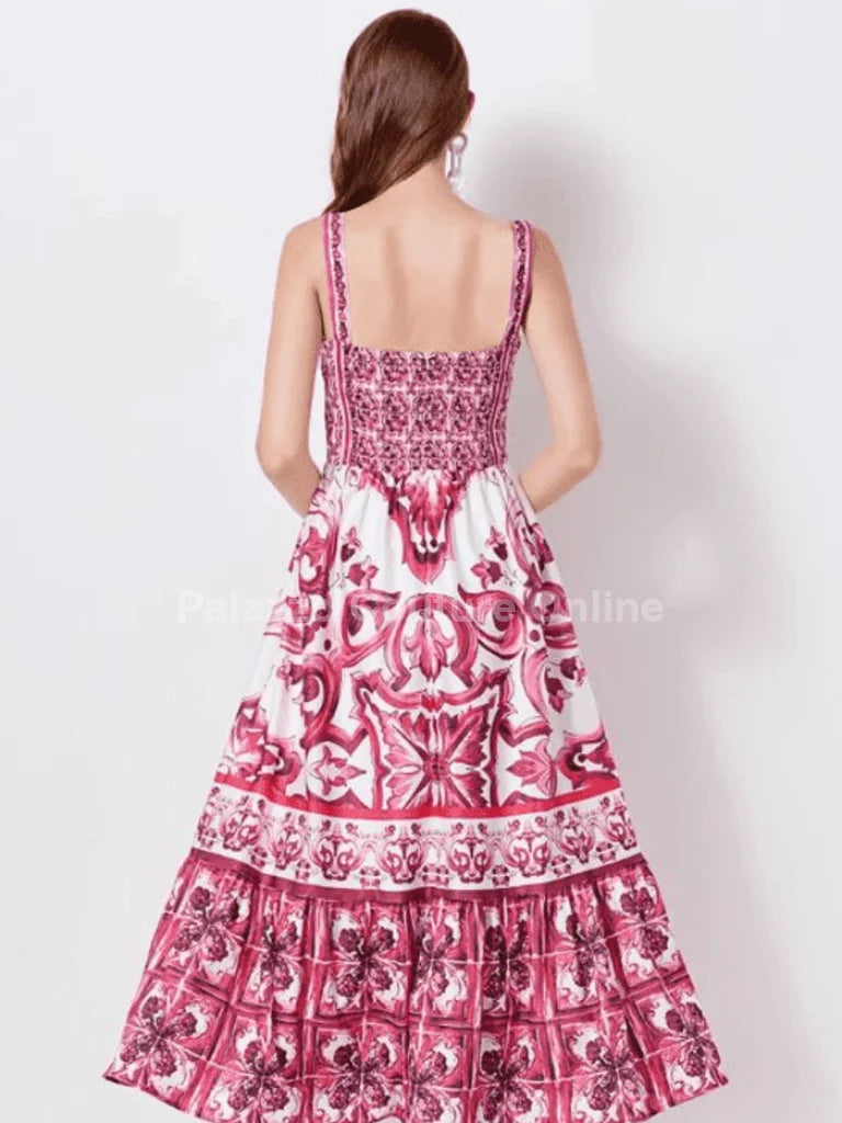 Bohemian Maxi Dress Red – Bohemian Mosaic Maxi Dress