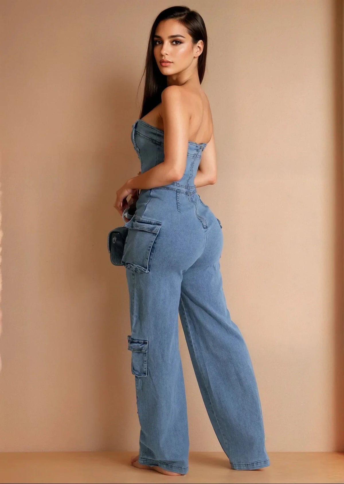 Buckle Up Strapless Jumpsuit