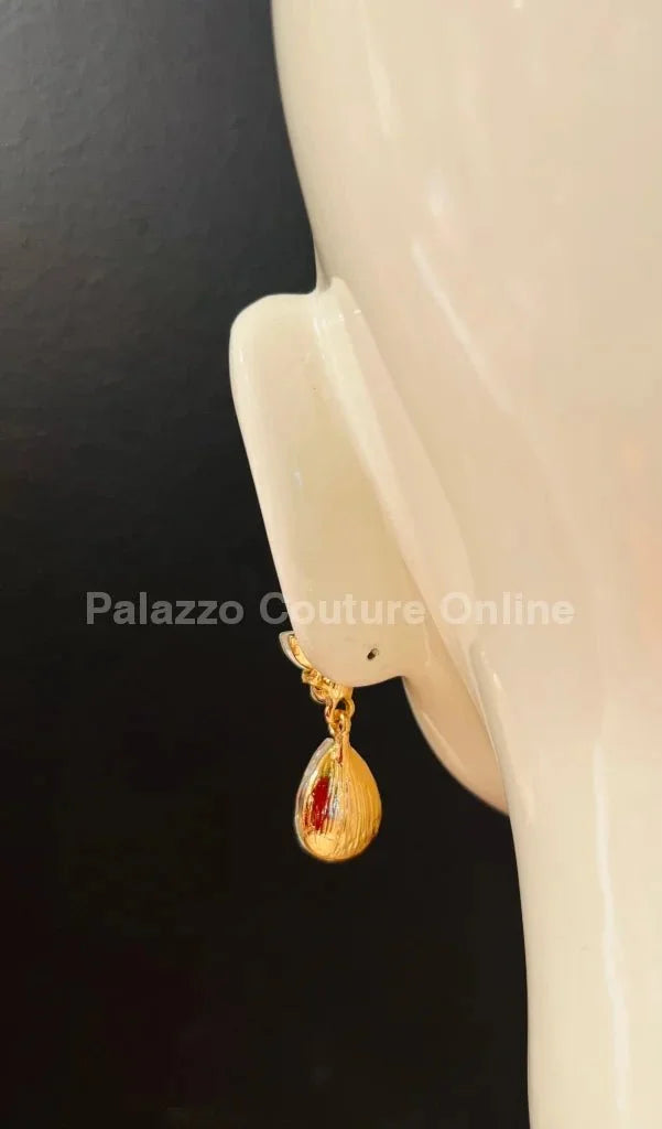 Dew Drop Crystal Silver-Gold Evening Earrings