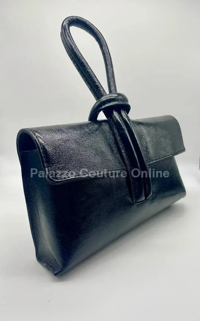 Dolce & Precious Black Leather Handbag with Top Handle