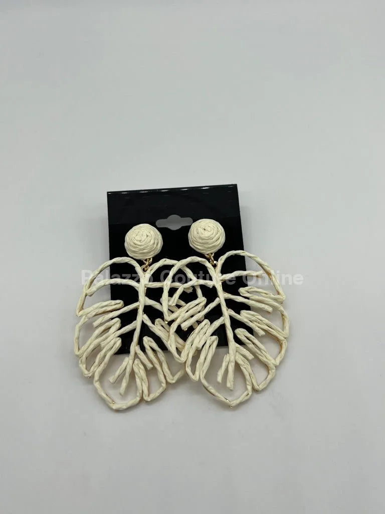 Earring Leaves White – Elegant Leaf Drop Earrings