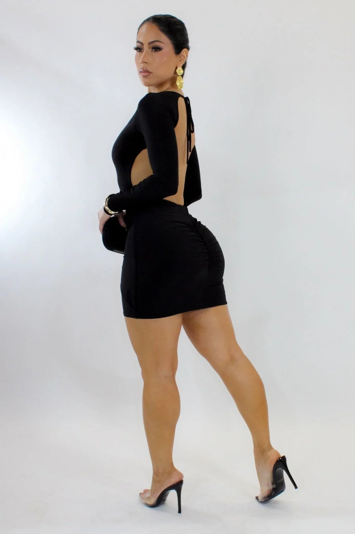 Eclipse Allure Open-Back Mini Dress - Black