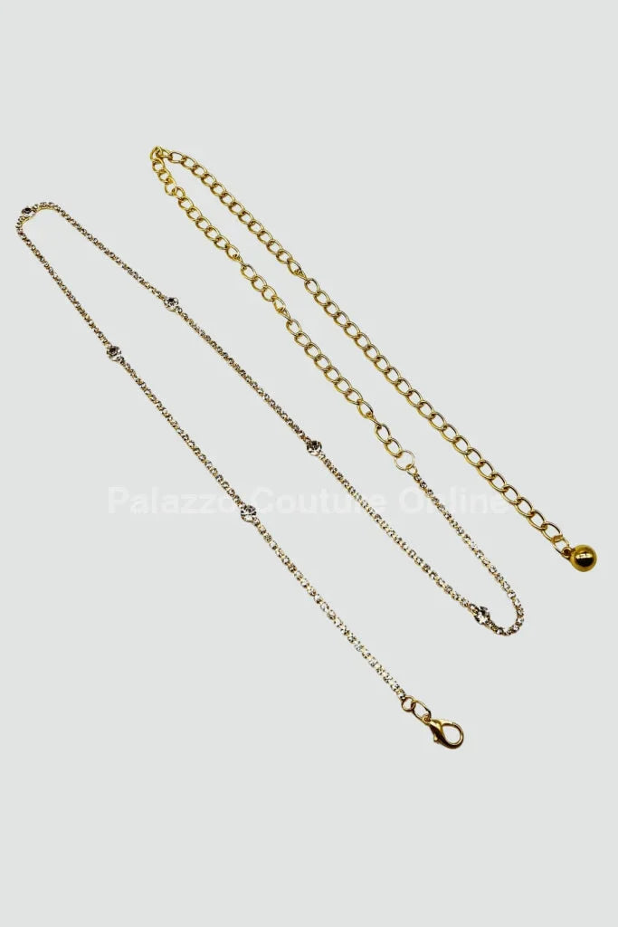 Glory Rhinestone Chain Belt (Gold)