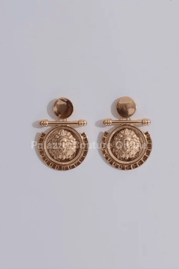 Gold Lion Earring