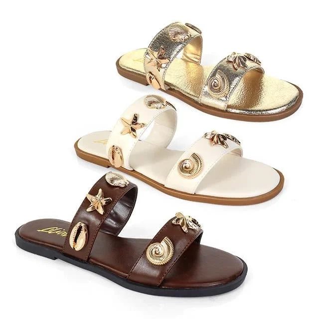 Golden SeaShell Bickley Sandals (Gold)