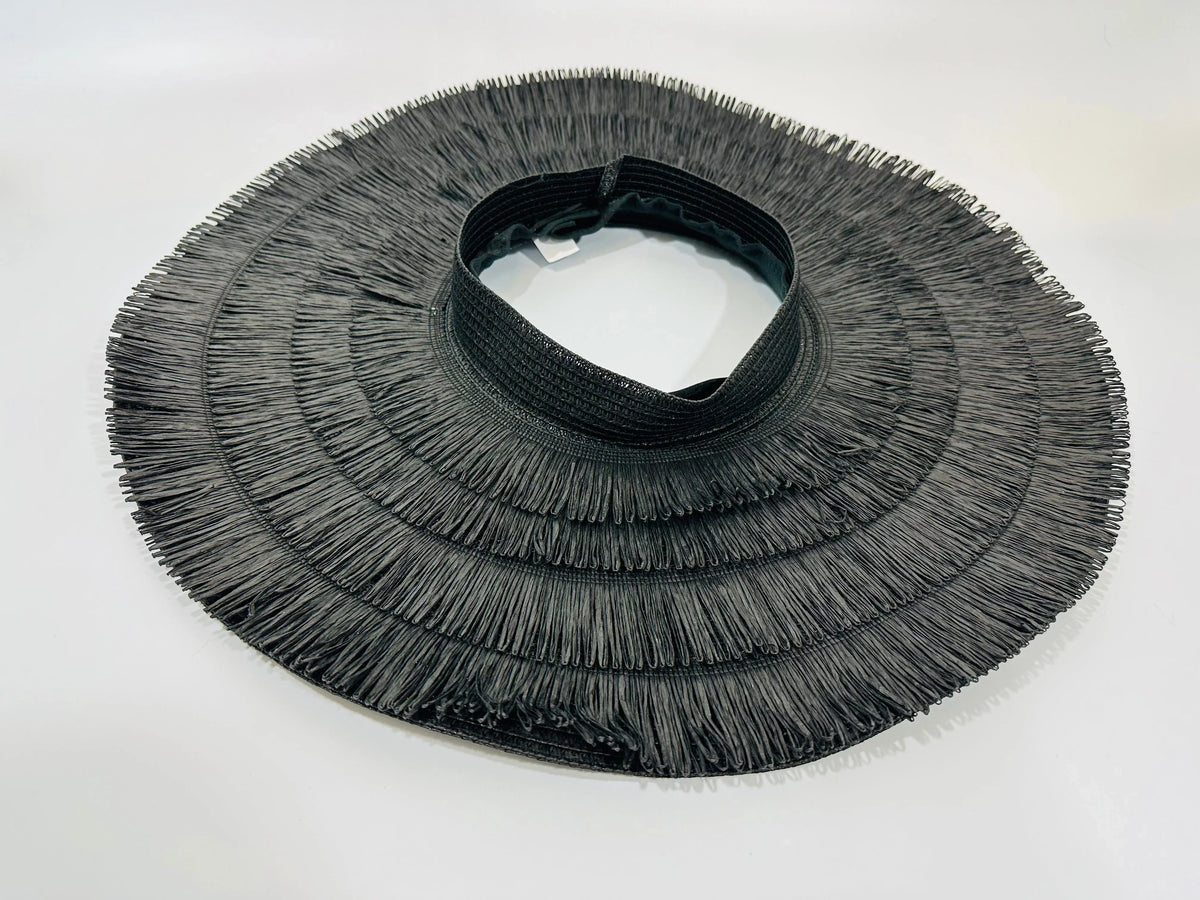 Black Sun Hat with Fringe – Vacation Vibes Essential
