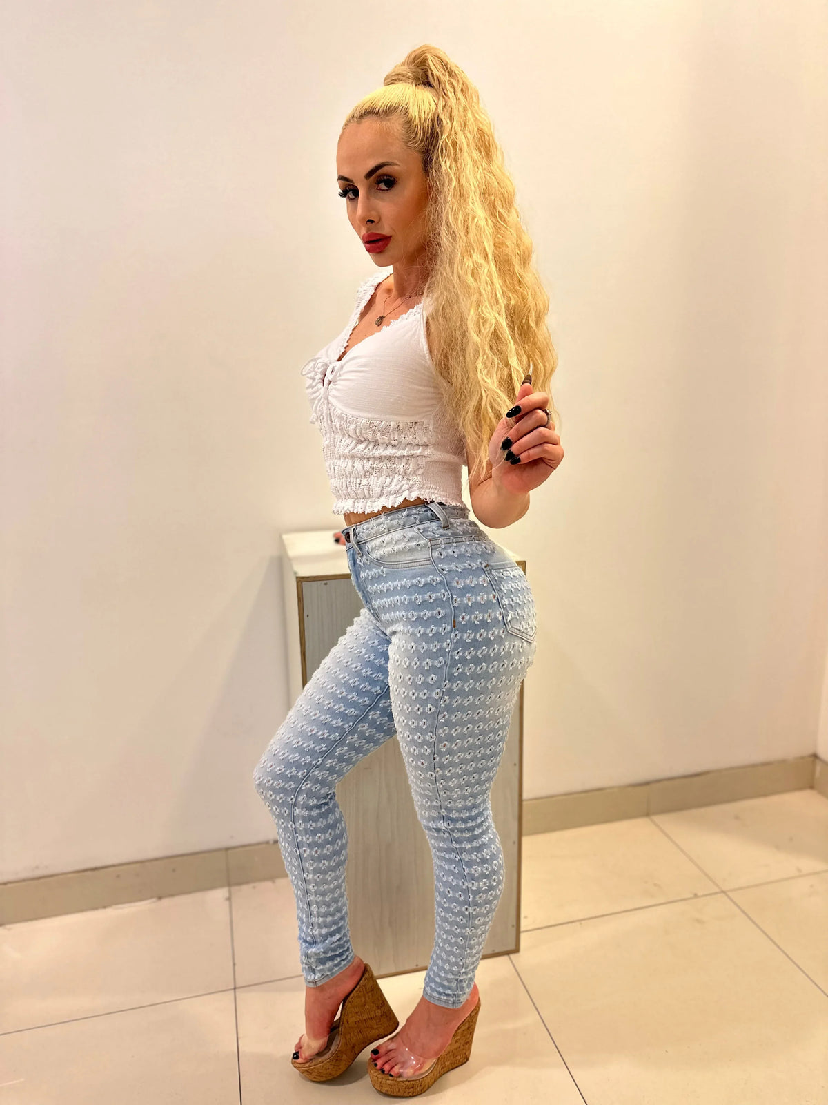 I Don’t Wanna Know Distressed Jeans with Stretch Fit