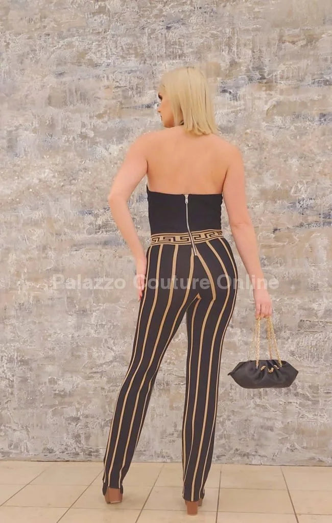 Kelly Knit Jumpsuit (Black/Khaki)