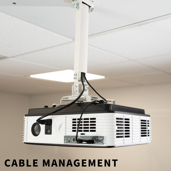 Universal White 2x2 ft Drop Ceiling Height Adjustable Projector Mount