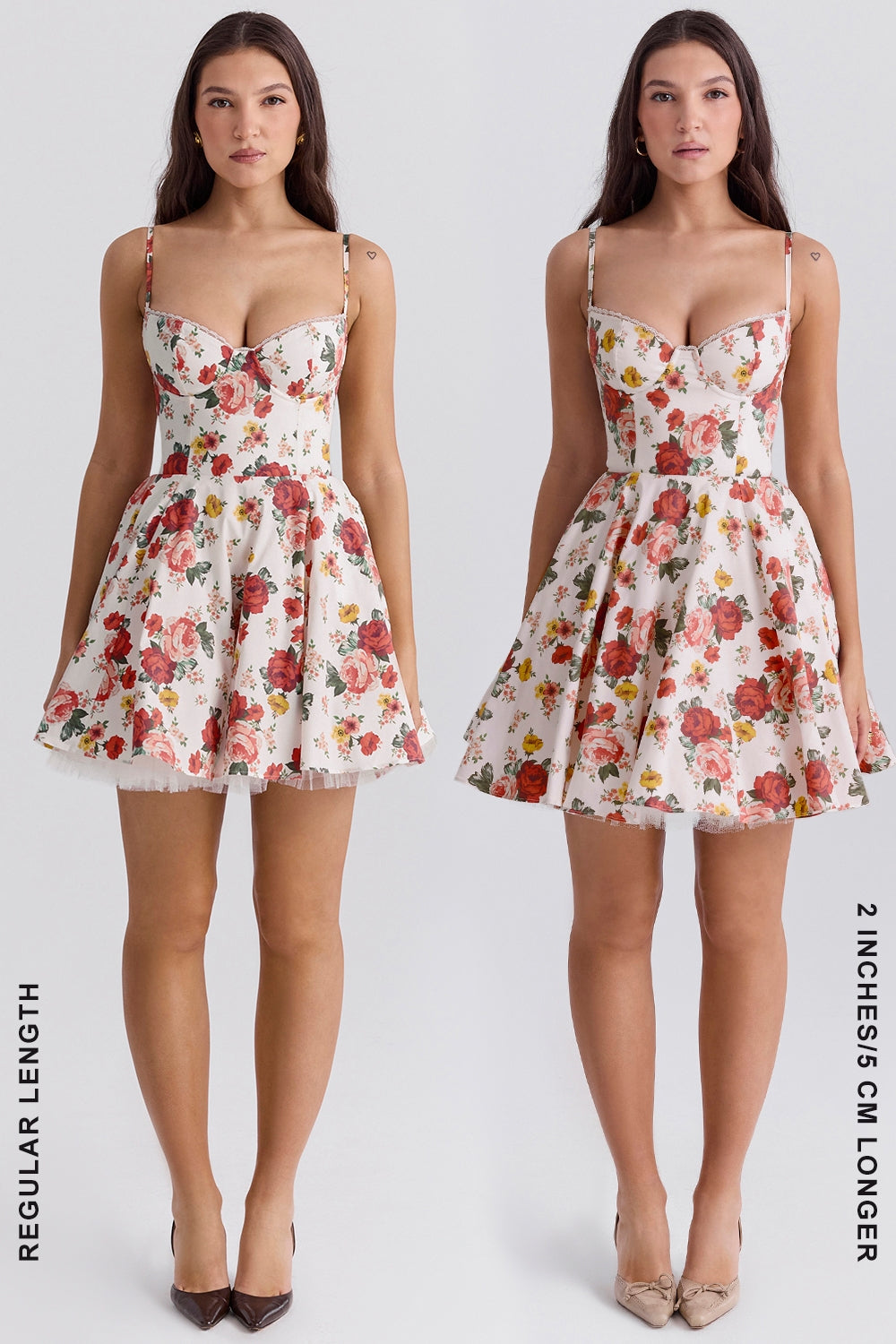 italian rose print tulle mini dress