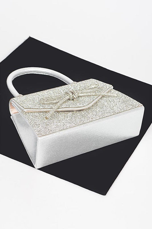 Crystal Bow Elegance Top Handle Bag