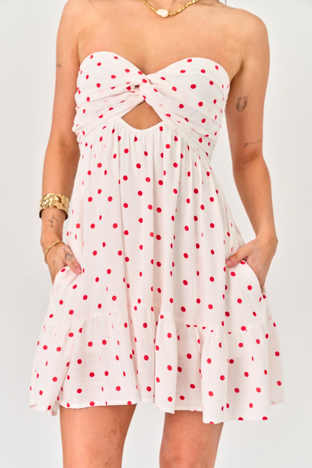 Summer Breeze Dress in Red Polka Dot