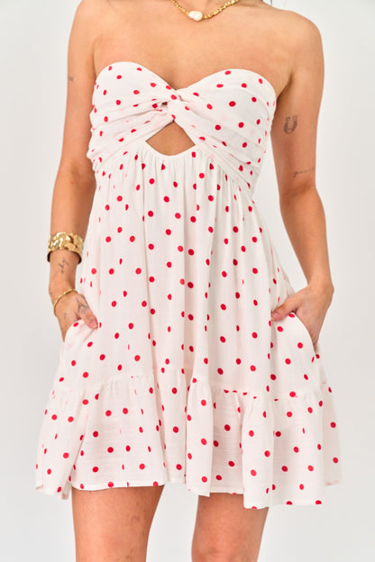Summer Breeze Dress in Red Polka Dot