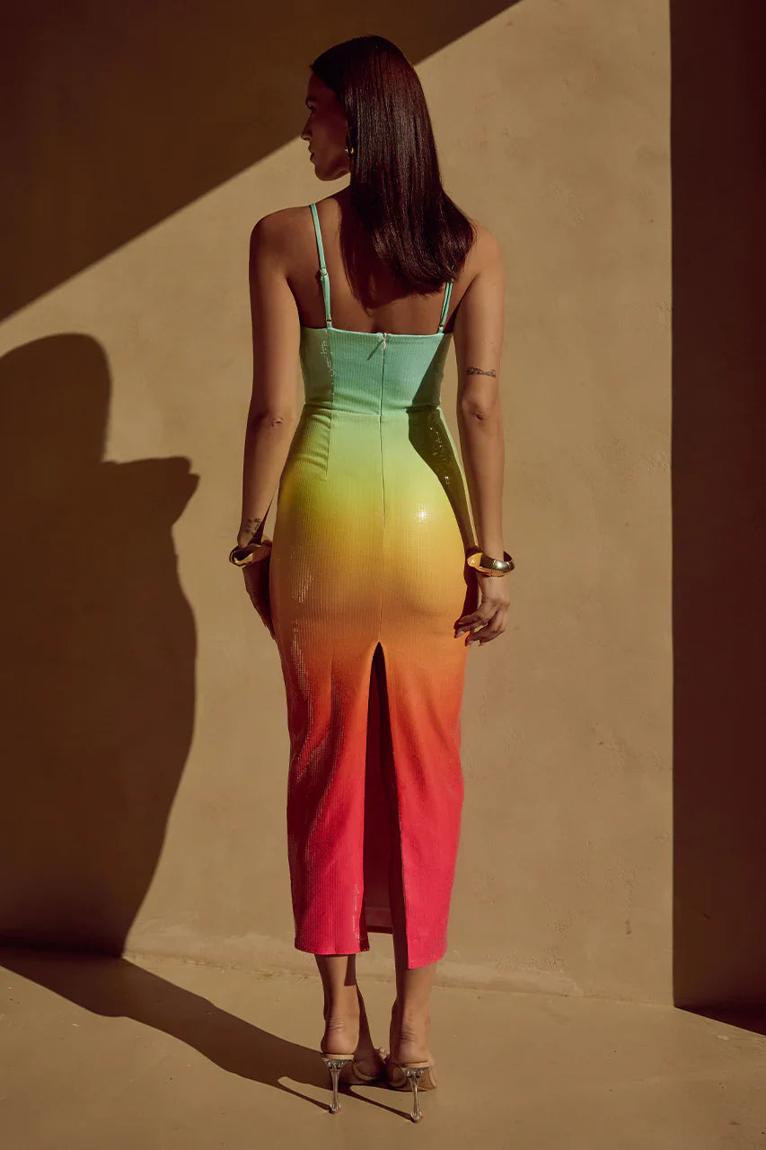 BENITO MIDI DRESS - MULTI