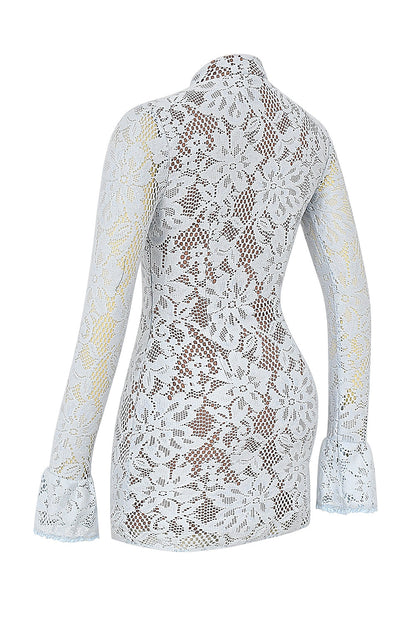 bluebell keyhole lace mini dress