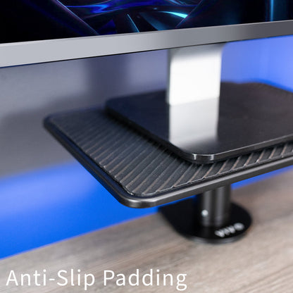 Anti-slip padding on a monitor stand with text 'Anti-Slip Padding' displayed.