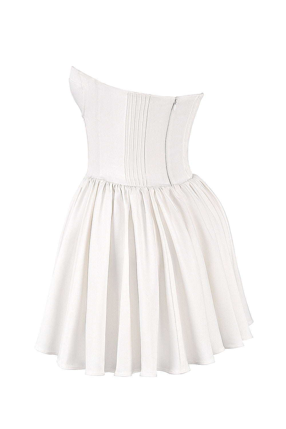 white strapless corset mini dress