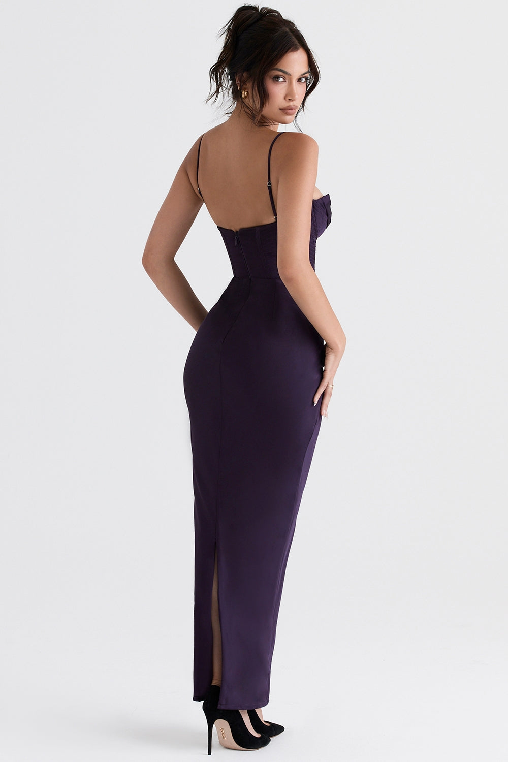 night shade corset maxi dress