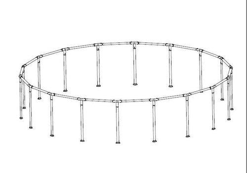 18' x 48" Above Ground Round Pool Frame Set Replacement, Brown (Footings and T-Connectors)