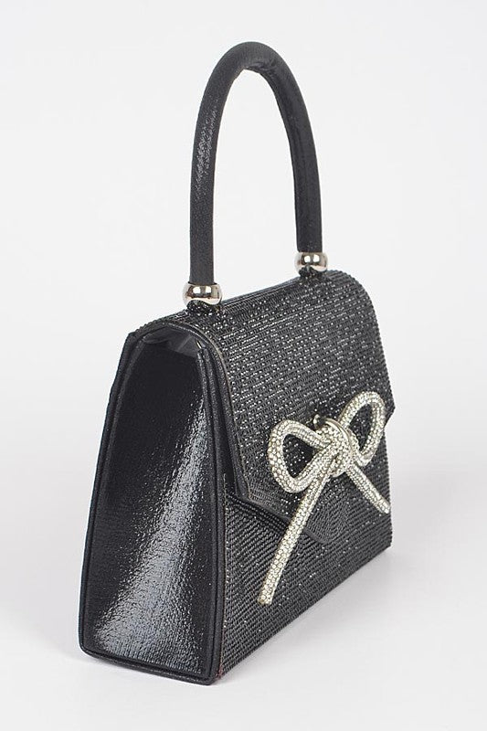 Crystal Bow Elegance Top Handle Bag