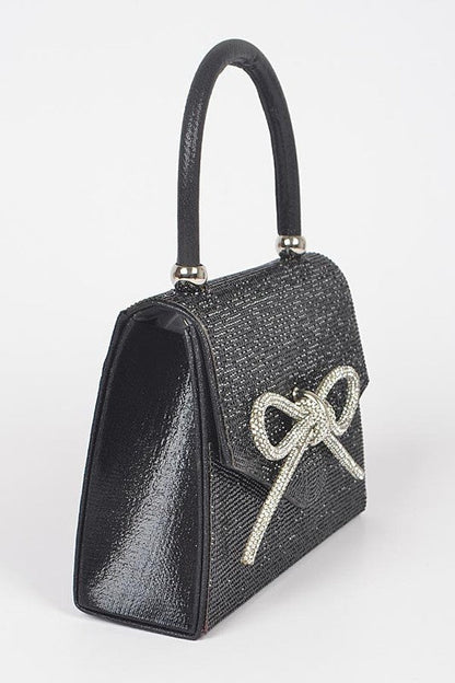 Crystal Bow Elegance Top Handle Bag