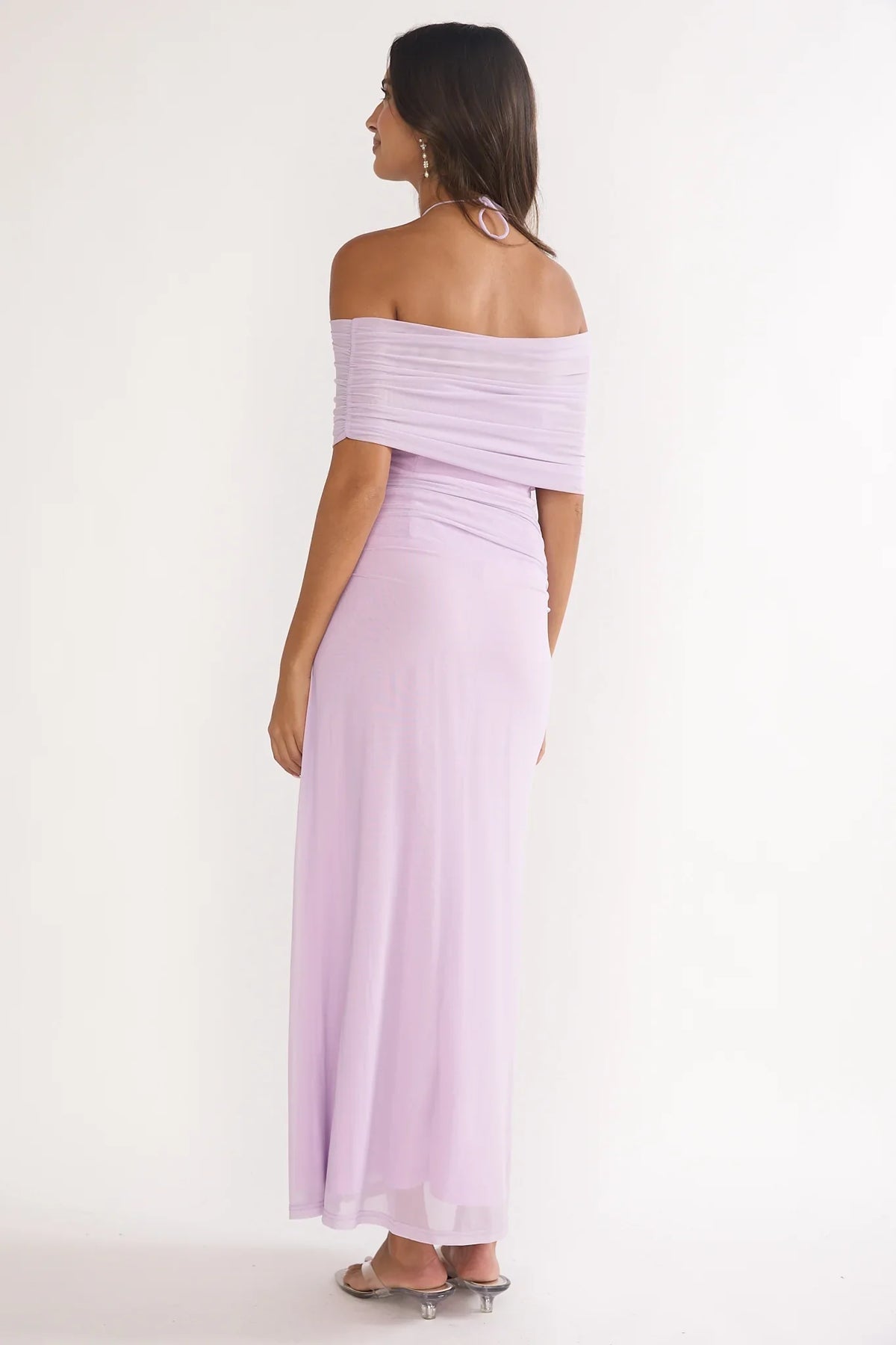 Carielle Off-Shoulder Halter Maxi Dress Lilac