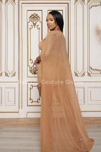 2 Pcs Dress And Duster Set (Mocha)