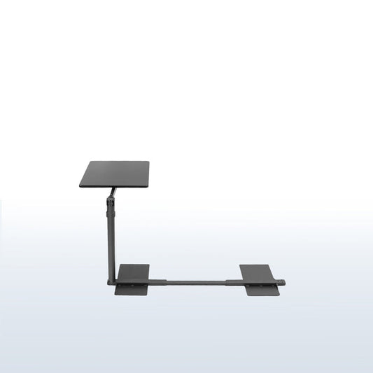 Height adjustable swivel couch desk for eating or for working on a laptop.