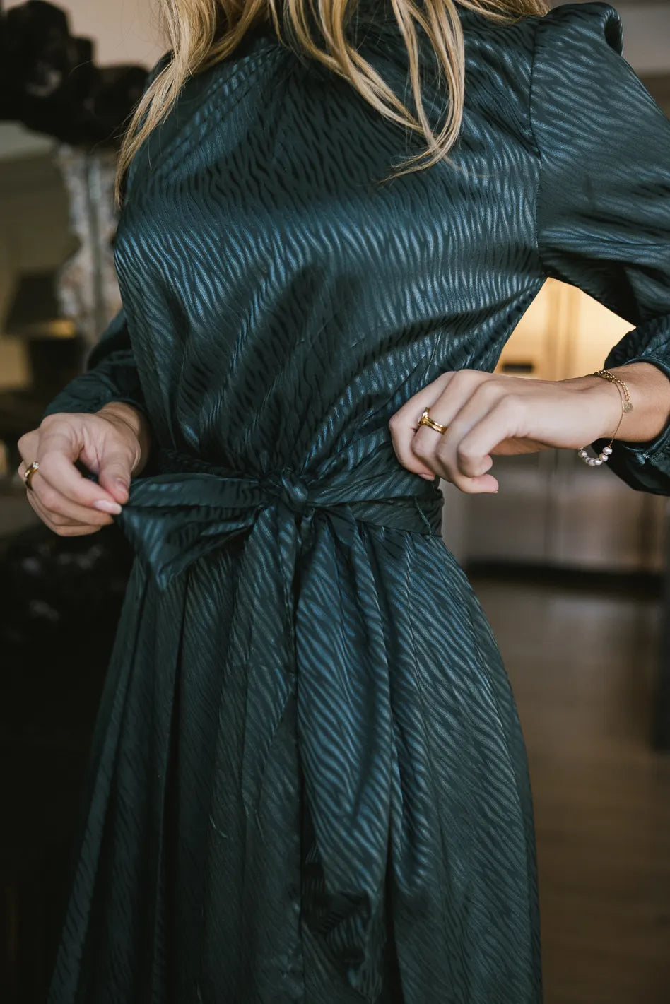 Ariana Zebra Midi Dress in Teal - FINAL SALE