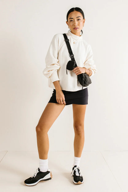 Ella Textured Top in Cream - FINAL SALE